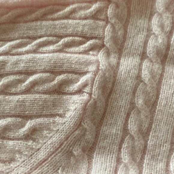 Bloomingdale’s soft pink cable knot cashmere sweater 3X soft preppy classic - Picture 3 of 6